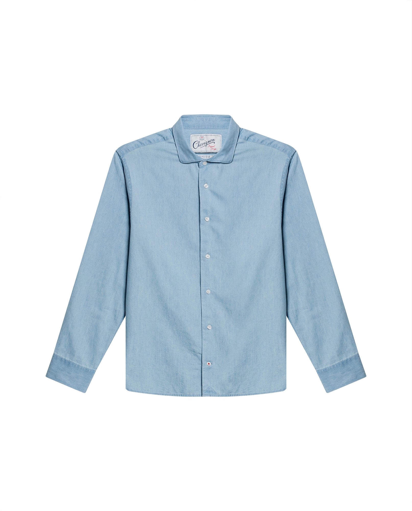 Mens Slim Fit Lightweight Denim Shirt - Blue 63_617H203_AZU154714_3