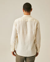 Mens Regular Fit Linen Embroidered Shirt - Yellow 63_617H204_AMA120710_6