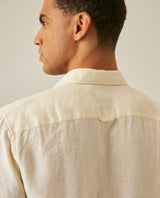 Mens Regular Fit Linen Embroidered Shirt - Yellow 63_617H204_AMA120710_7