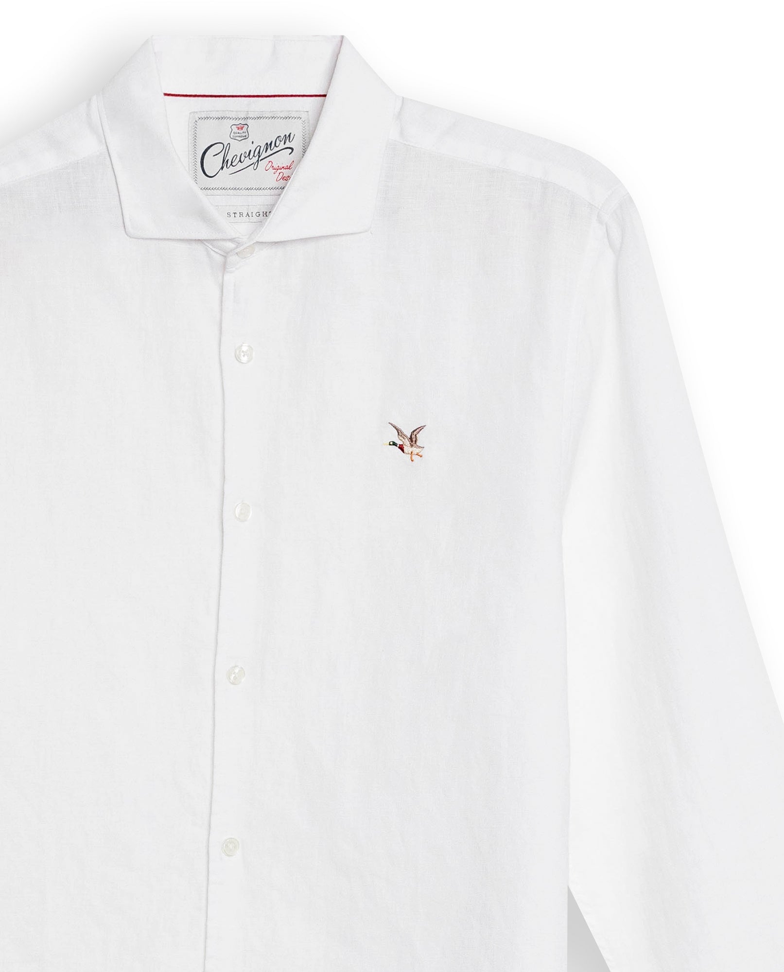 Mens Regular Fit Linen Embroidered Shirt - White 63_617H204_BLA110601_8
