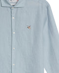 Mens Regular Fit Linen Embroidered Shirt - Gray 63_617H204_GRI144105_8