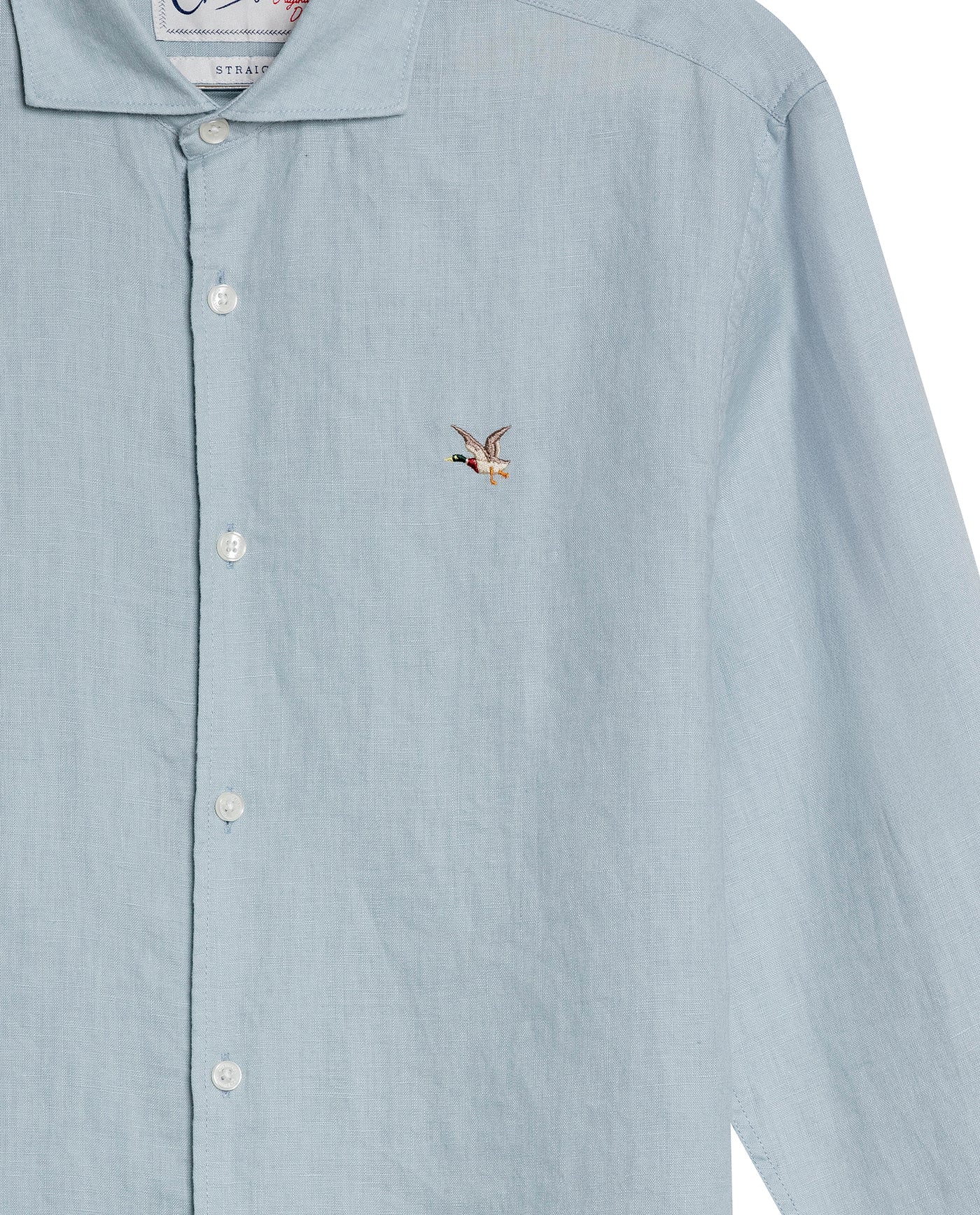 Mens Regular Fit Linen Embroidered Shirt - Gray 63_617H204_GRI144105_8