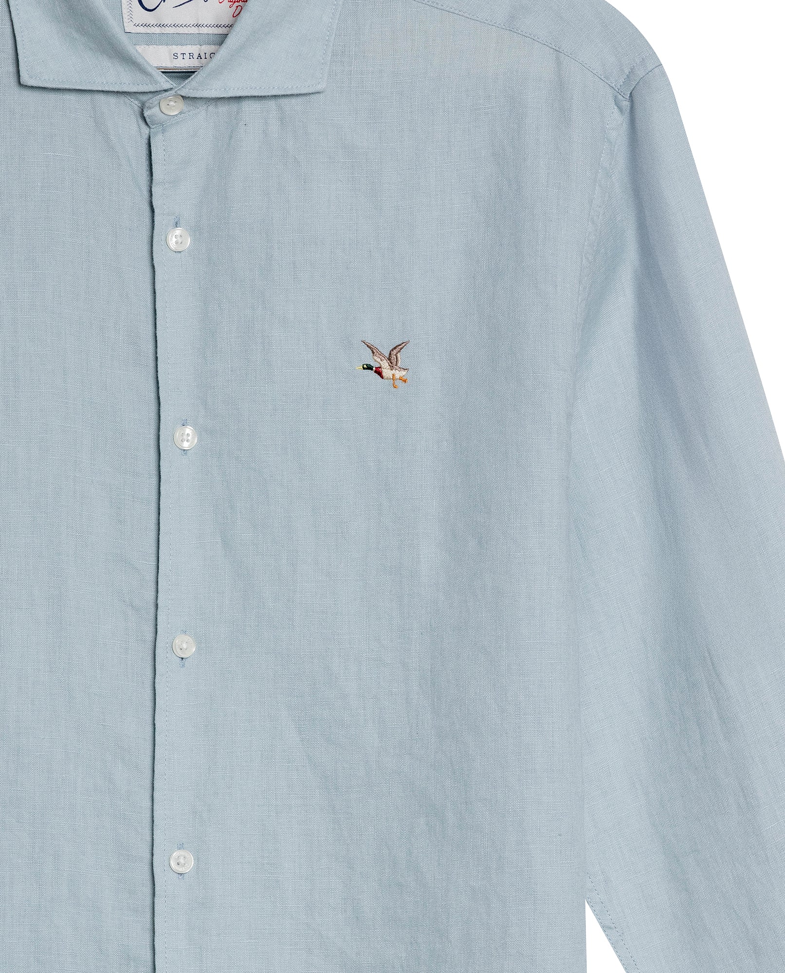 Mens Regular Fit Linen Embroidered Shirt - Gray 63_617H204_GRI144105_8