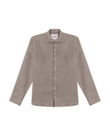 Mens Regular Fit Linen Embroidered Shirt - Gray 63_617H204_GRI184006_3