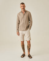 Mens Regular Fit Linen Embroidered Shirt - Gray 63_617H204_GRI184006_4