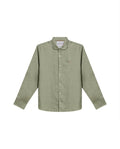 Mens Regular Fit Linen Embroidered Shirt - Green 63_617H204_VER140232_3
