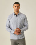 Mens Slim Fit Cotton Twill Shirt - Blue 63_617H205_AZU193922_0