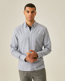 Mens Slim Fit Cotton Twill Shirt - Blue 63_617H205_AZU193922_0