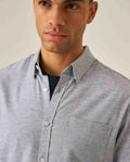 Mens Slim Fit Cotton Twill Shirt - Blue 63_617H205_AZU193922_5