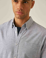 Mens Slim Fit Cotton Twill Shirt - Blue 63_617H205_AZU193922_5