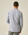 Mens Slim Fit Cotton Twill Shirt - Blue 63_617H205_AZU193922_6