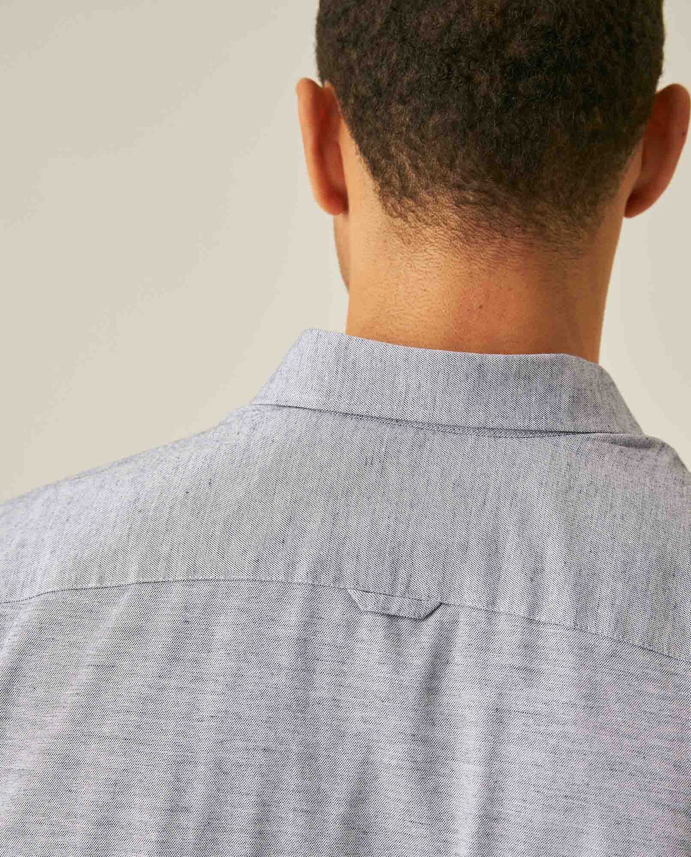 Mens Slim Fit Cotton Twill Shirt - Blue 63_617H205_AZU193922_7