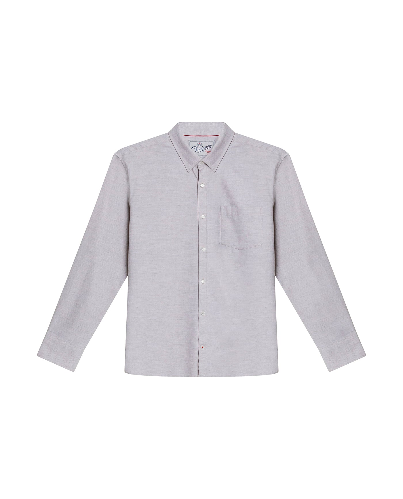 Mens Slim Fit Cotton Twill Shirt - Gray 63_617H205_GRI180516_3
