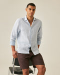 Mens Striped Linen Shirt - Blue 63_617H206_AZU154020_4
