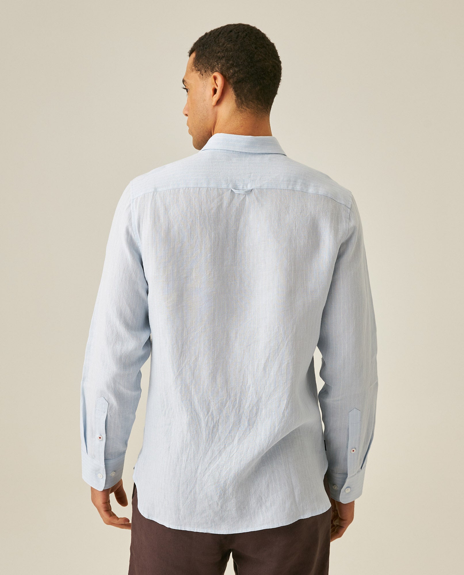 Mens Striped Linen Shirt - Blue 63_617H206_AZU154020_6