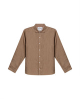 Mens Striped Linen Shirt - Brown 63_617H206_CAF171143_3