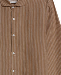Mens Striped Linen Shirt - Brown 63_617H206_CAF171143_8