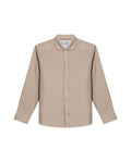Mens Slim Fit Plaid Linen Shirt - Beige 63_617H207_BEI130607_3