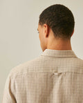 Mens Slim Fit Plaid Linen Shirt - Beige 63_617H207_BEI130607_7