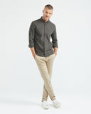 SLIM FIT PINSTRIPE SHIRT IN GRAY