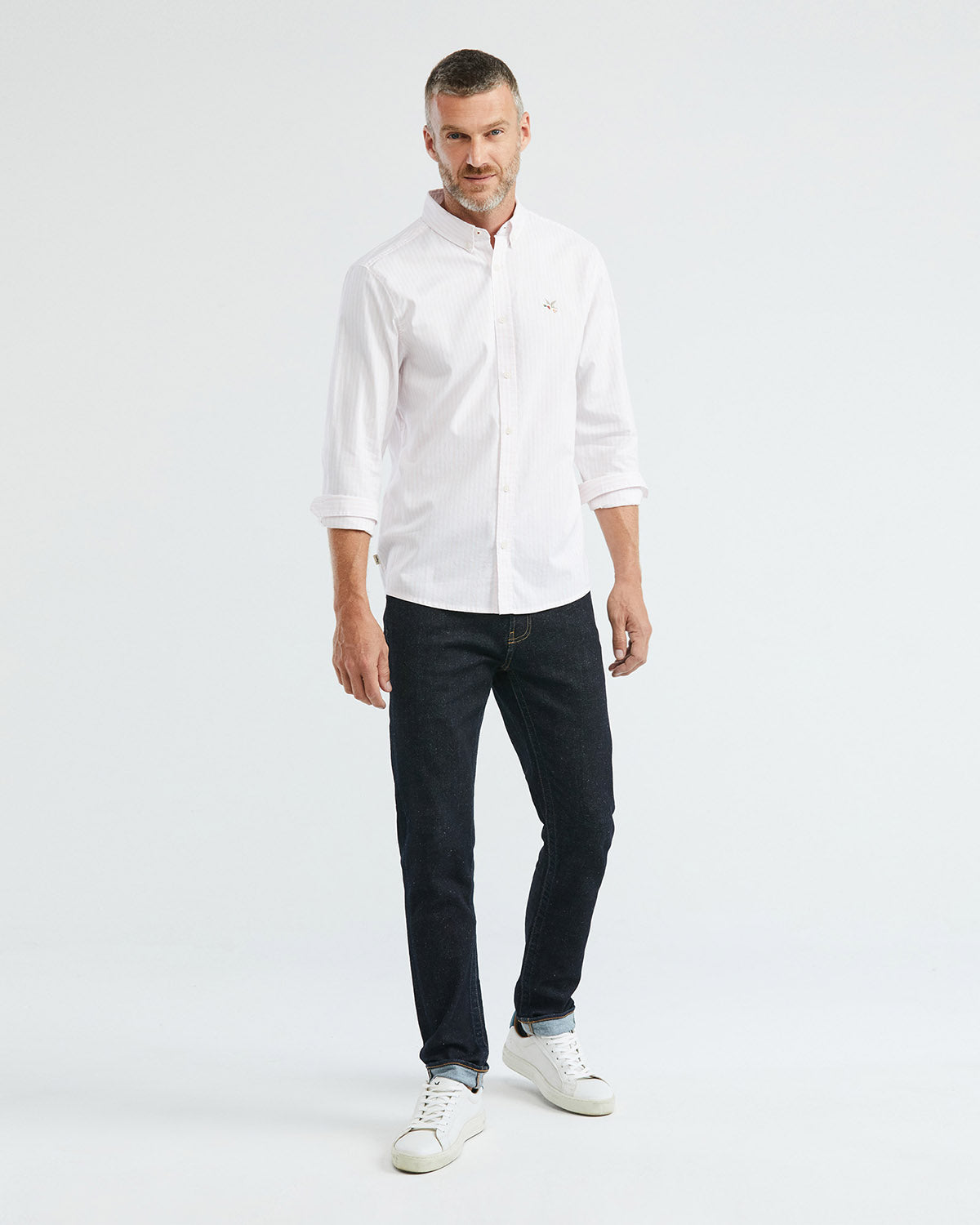 CLASSIC FIT COTTON STRIPED SHIRT IN PINK