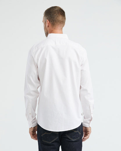 CLASSIC FIT COTTON STRIPED SHIRT IN PINK