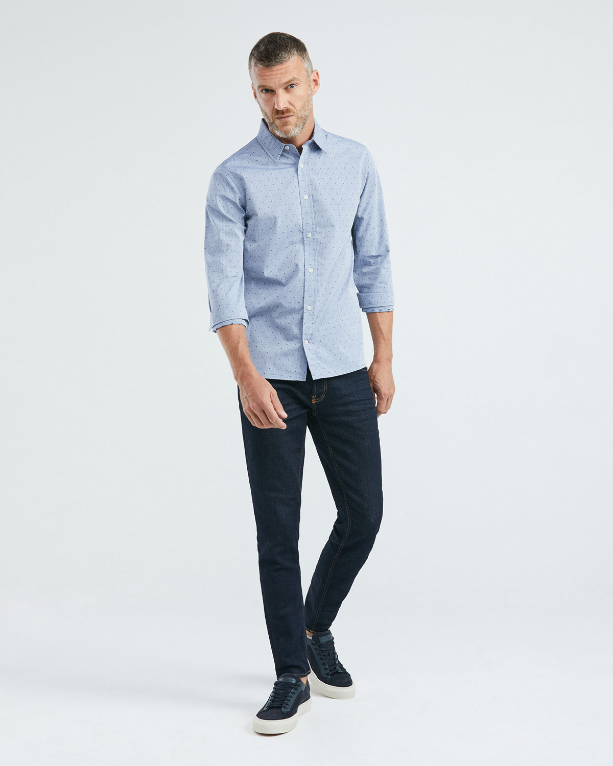 SLIM FIT COTTON OXFORD SHIRT IN BLUE