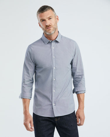 SLIM FIT BASIC COTTON SHIRT IN BLUE