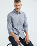 SLIM FIT BASIC COTTON SHIRT IN BLUE