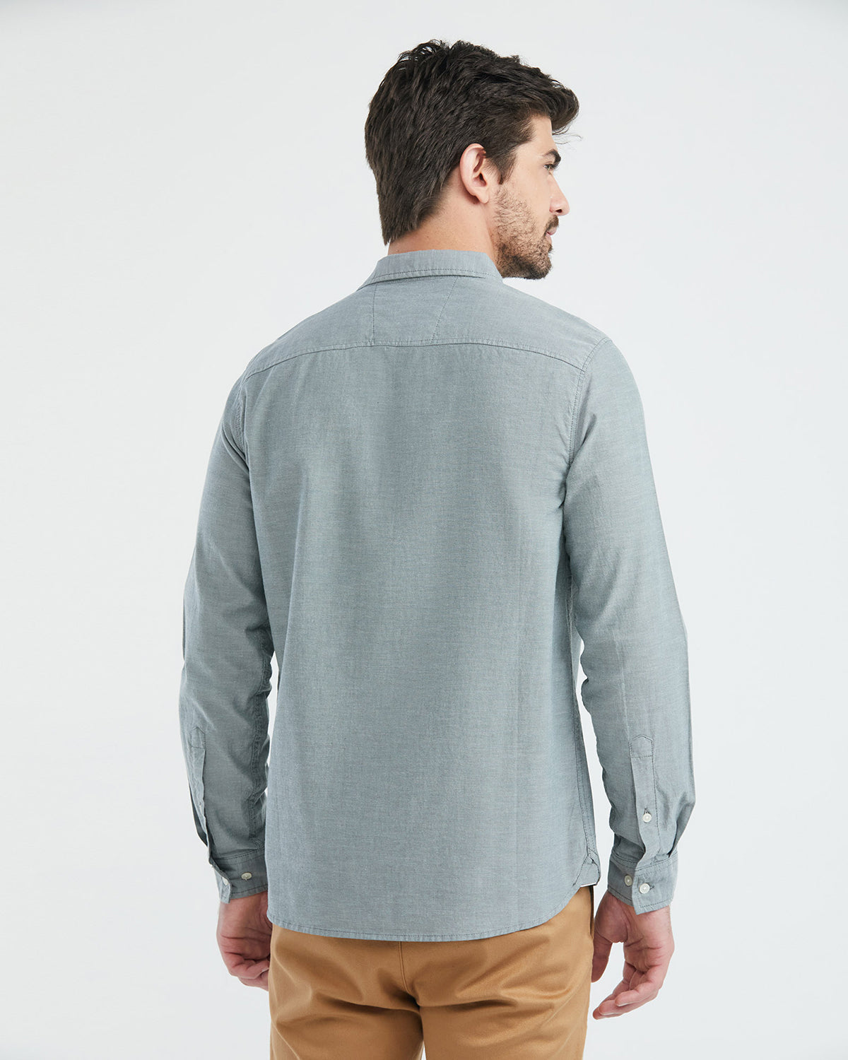 SLIM FIT OXFORD COTTON SHIRT IN GREEN