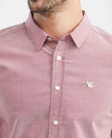 Men's Slim Fit Long Sleeve Duck Embroidery Shirt in Cotton 619E027 - 3