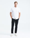 Men's Slim Fit Short Sleeve Shirt Mini Print Cotton-Lyocell Blend  - 2