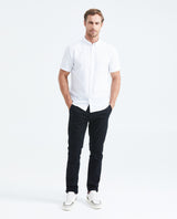 Men's Slim Fit Short Sleeve Shirt Mini Print Cotton-Lyocell Blend  - 2