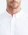 Men's Slim Fit Short Sleeve Shirt Mini Print Cotton-Lyocell Blend  - 3