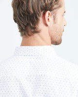 Men's Slim Fit Short Sleeve Shirt Mini Print Cotton-Lyocell Blend  - 5