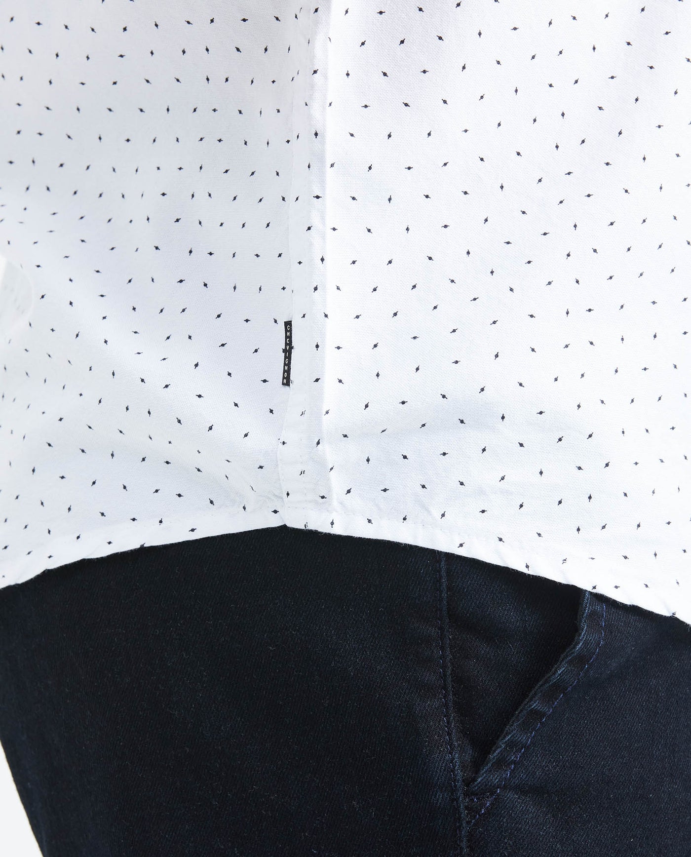 Men's Slim Fit Short Sleeve Shirt Mini Print Cotton-Lyocell Blend  - 6