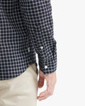 Slim Fit Long Sleeve Plaid Shirt for Men - Black 619F014 - 6