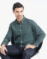 Slim Fit Long Sleeve Plaid Shirt for Men - Green 619F014 - 2