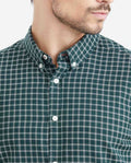 Slim Fit Long Sleeve Plaid Shirt for Men - Green 619F014 - 3