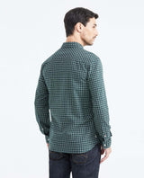 Slim Fit Long Sleeve Plaid Shirt for Men - Green 619F014 - 4