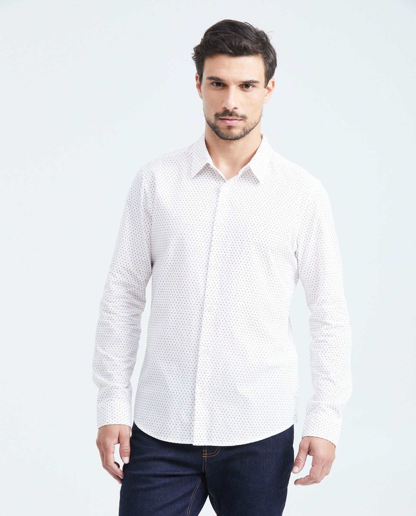 Men's Classic Fit Short Sleeve Shirt - White 619F019 - 1