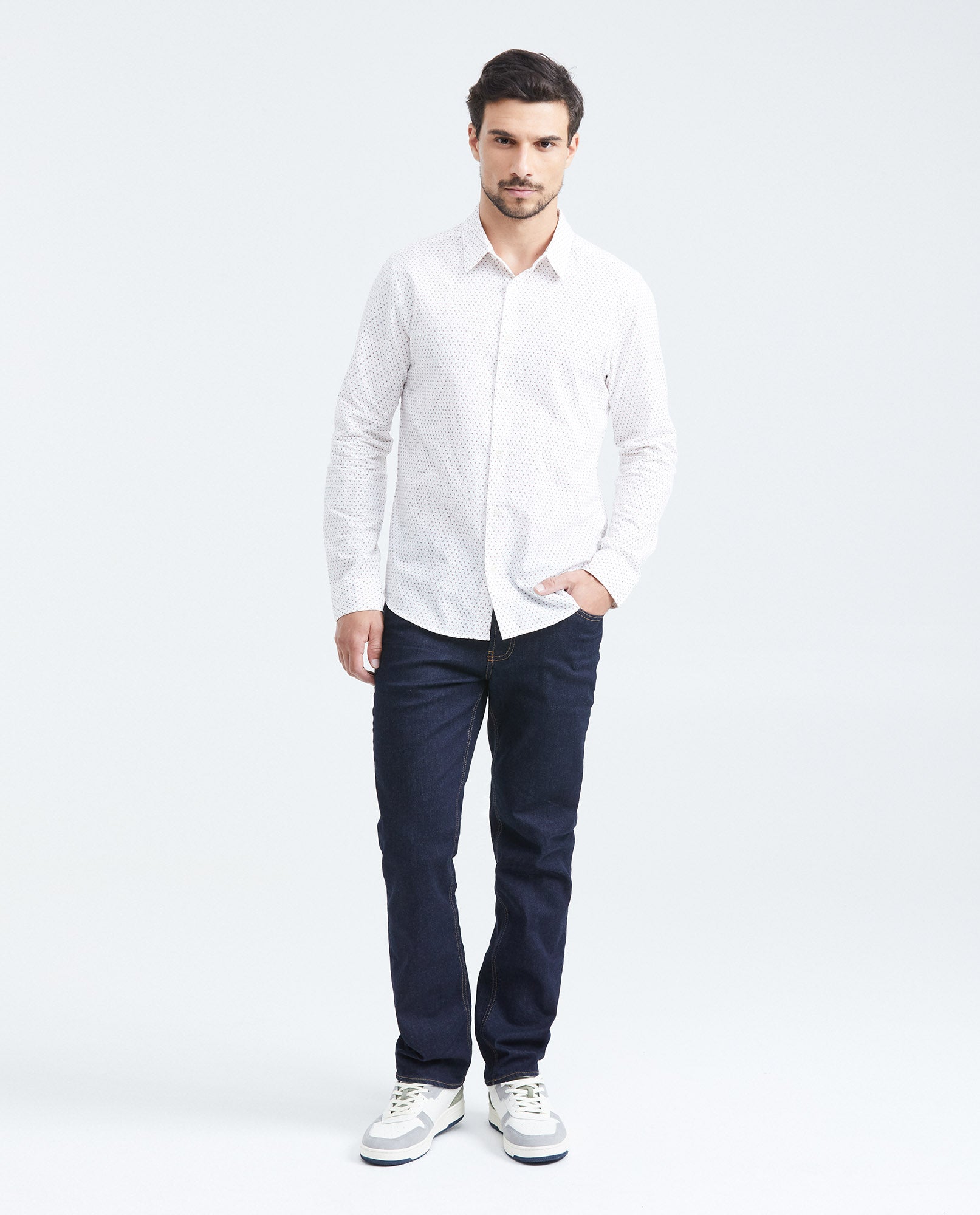 Men's Classic Fit Short Sleeve Shirt - White 619F019 - 2