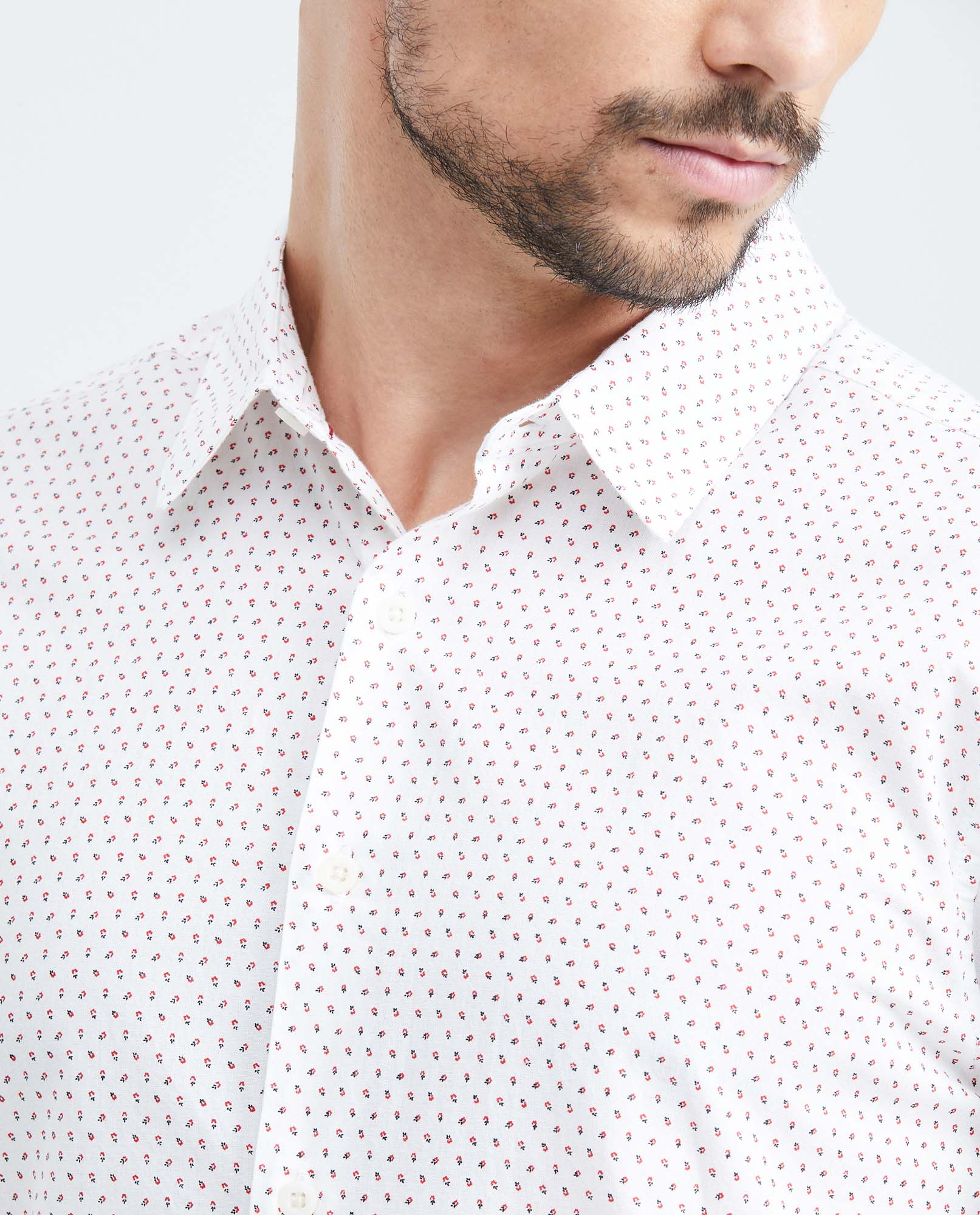 Men's Classic Fit Short Sleeve Shirt - White 619F019 - 3