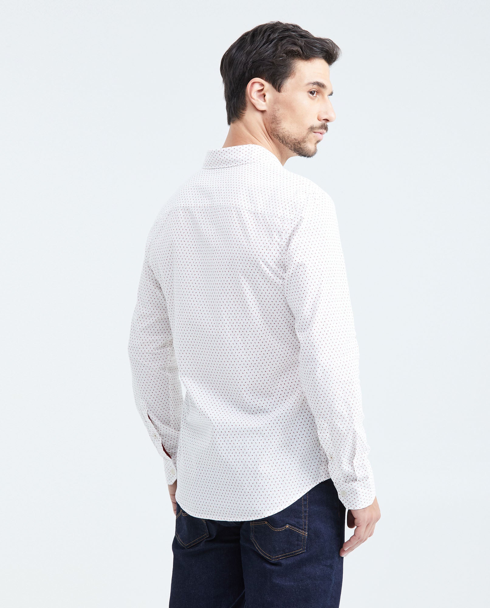 Men's Classic Fit Short Sleeve Shirt - White 619F019 - 5