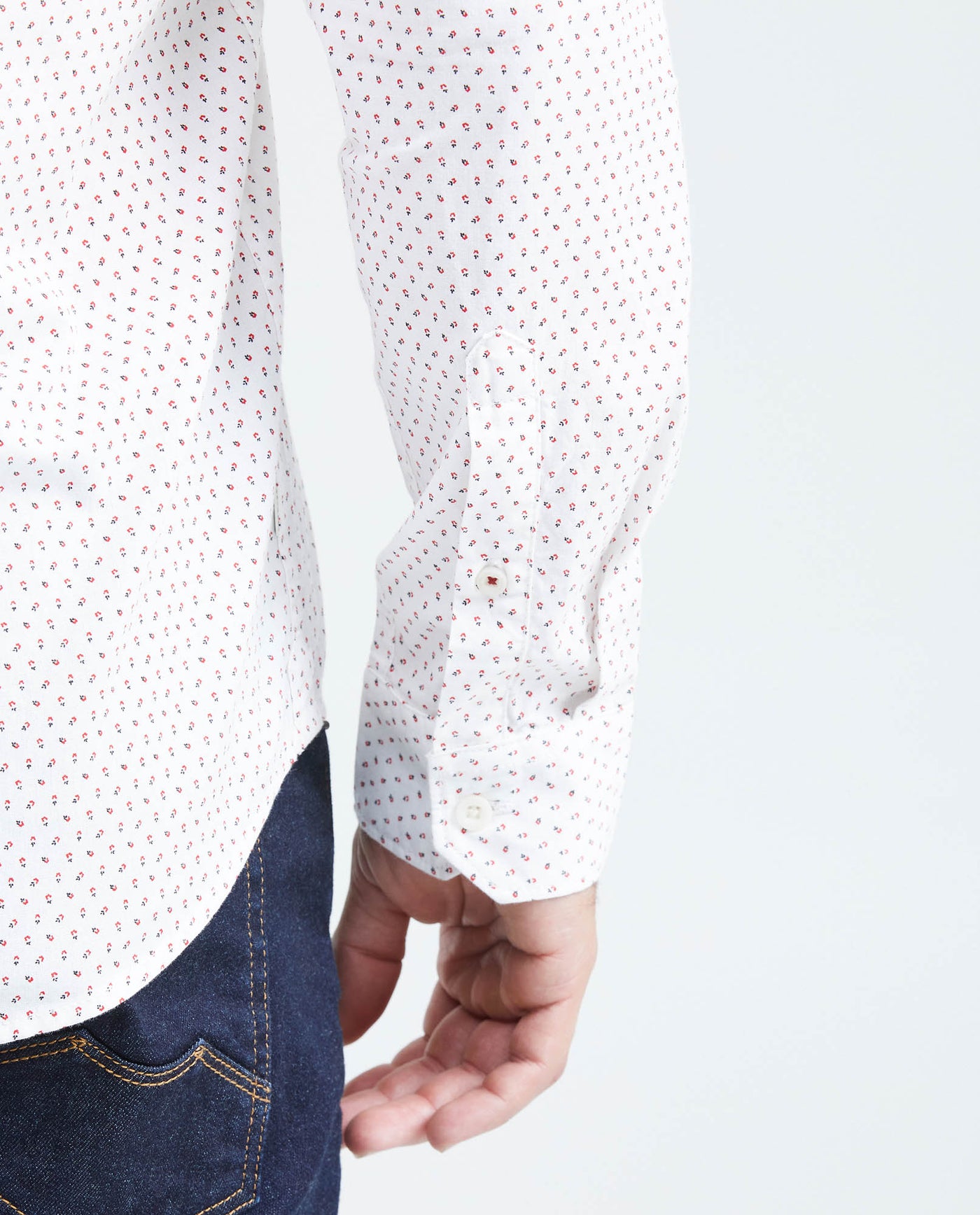 Men's Classic Fit Short Sleeve Shirt - White 619F019 - 7