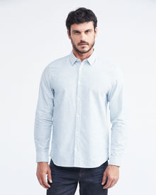 CLASSIC FIT COTTON SHIRT MIL STRIPES IN BLUE