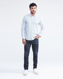 CLASSIC FIT COTTON SHIRT MIL STRIPES IN BLUE
