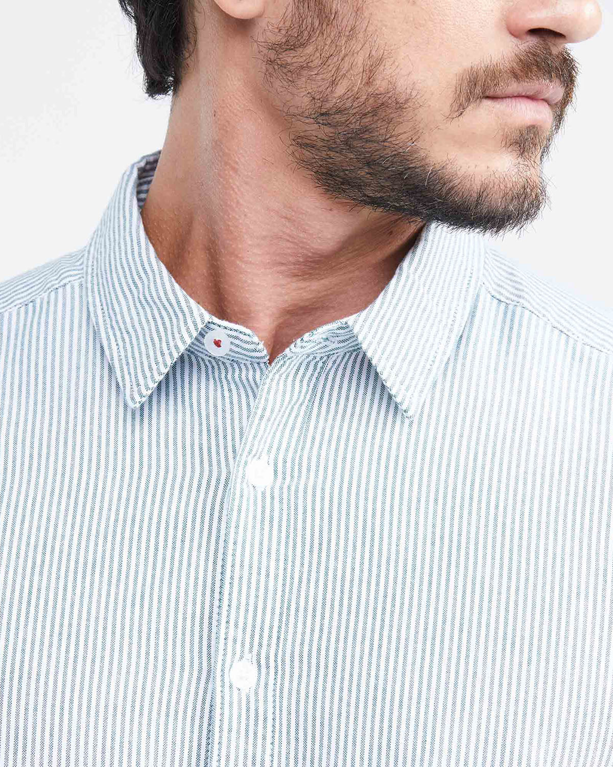 CLASSIC FIT COTTON SHIRT MIL STRIPES IN BLUE