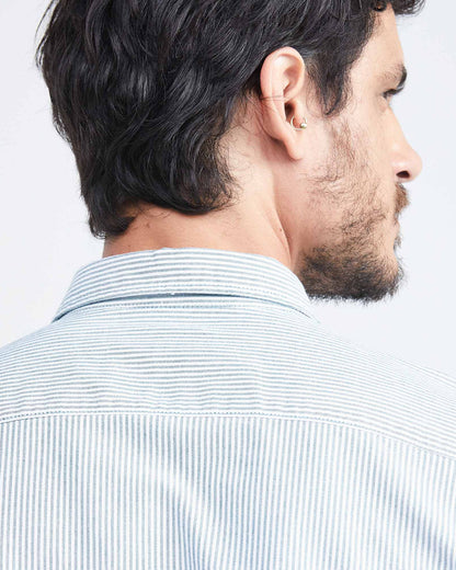 CLASSIC FIT COTTON SHIRT MIL STRIPES IN BLUE