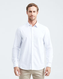 CLASSIC FIT COTTON SHIRT MIL STRIPES IN WHITE
